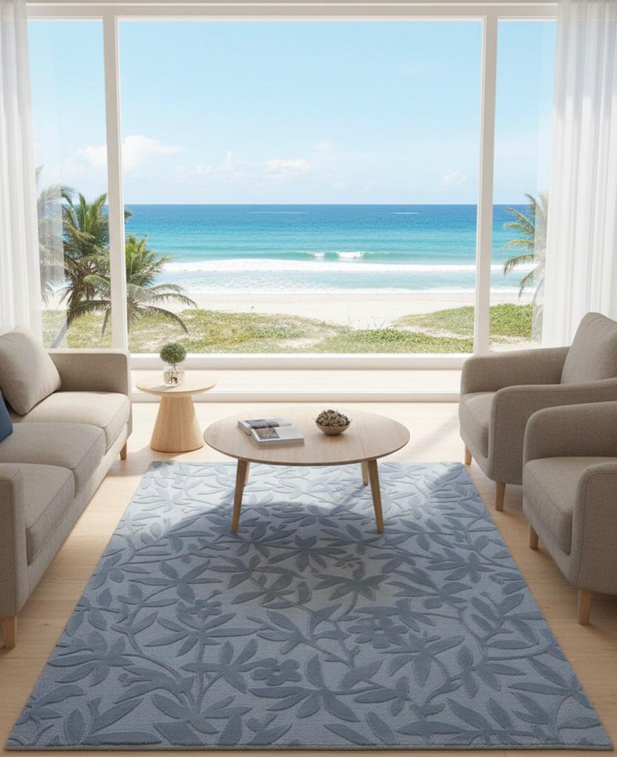Soft Leaf Motif Handtufted Rugs