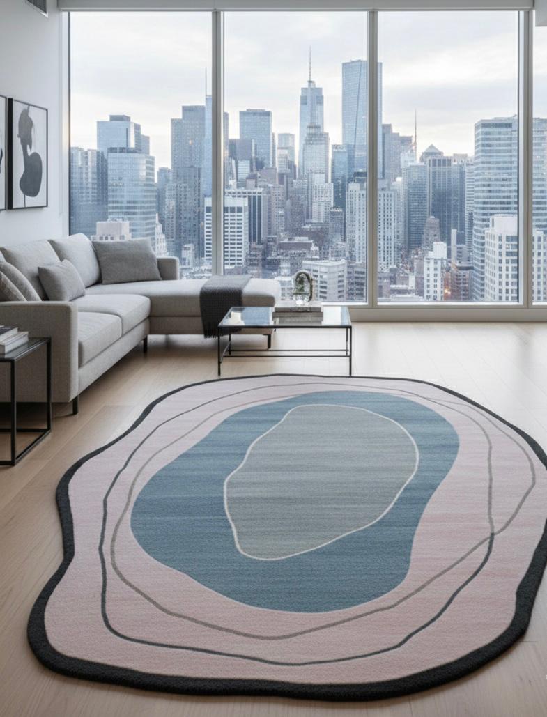 Pink Petal Drift Irregular Rugs