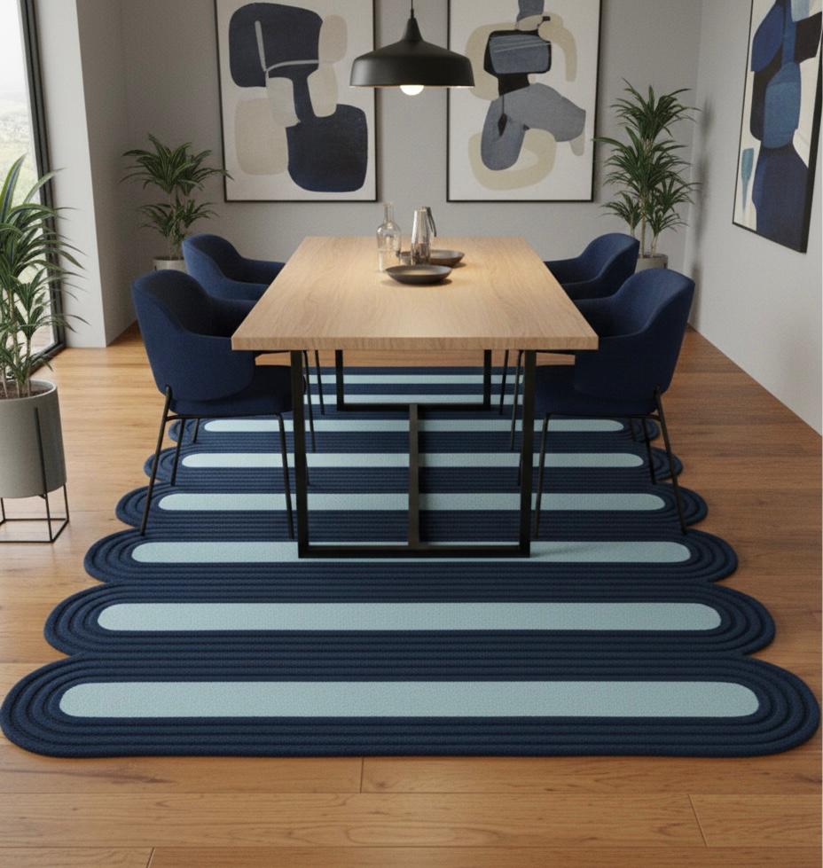 Blue Caterpillar Irregular Rugs
