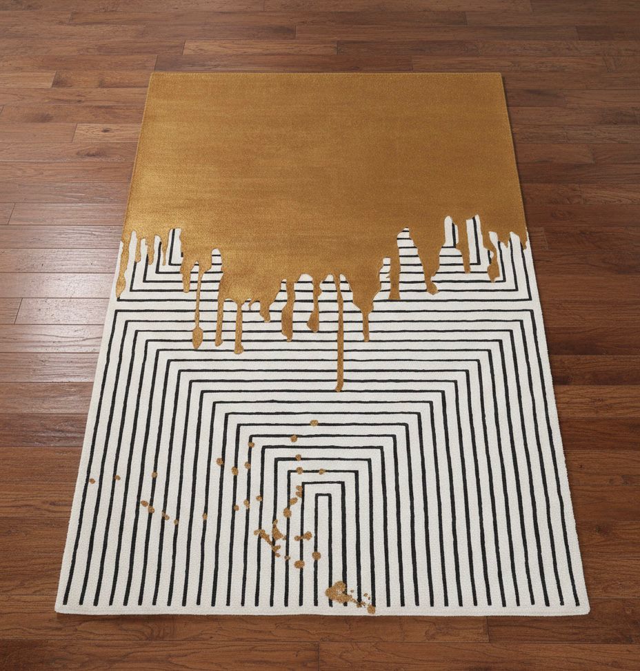 Linear Gold Handtufted Rugs