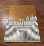 Linear Gold Handtufted Rugs