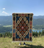 Geometric Earth-Tone Kilim Area Rug