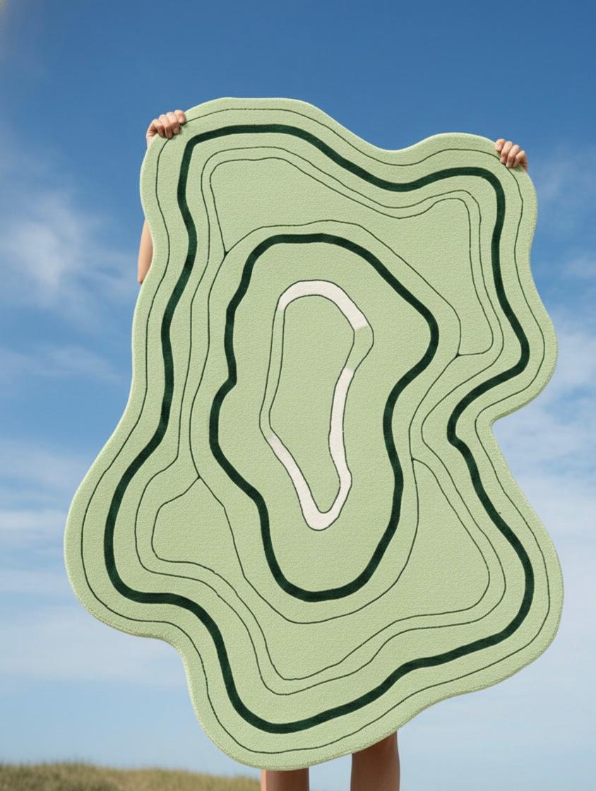 Concentric Currents Irregular Rugs