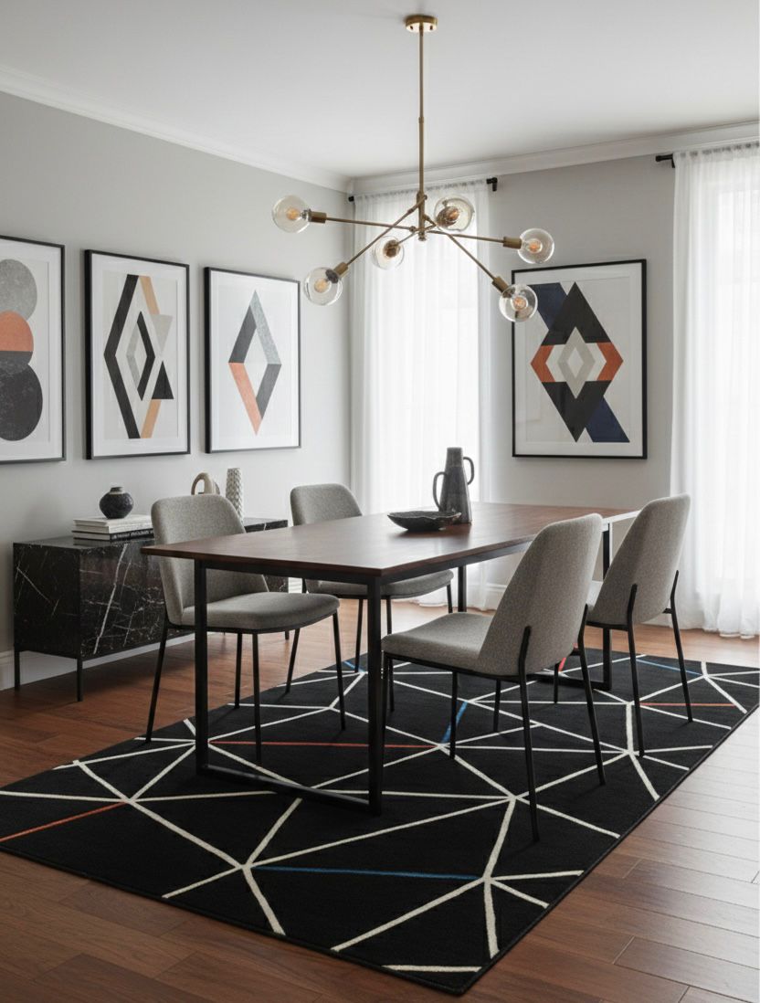Geometric Prism Area  Handtufted Rug