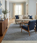Nautical Navy Striped Handtufted Rugs