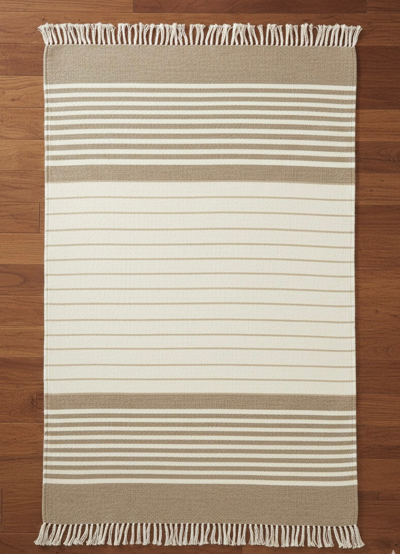 Sand & Salt Linear Flatweave Dhurrie