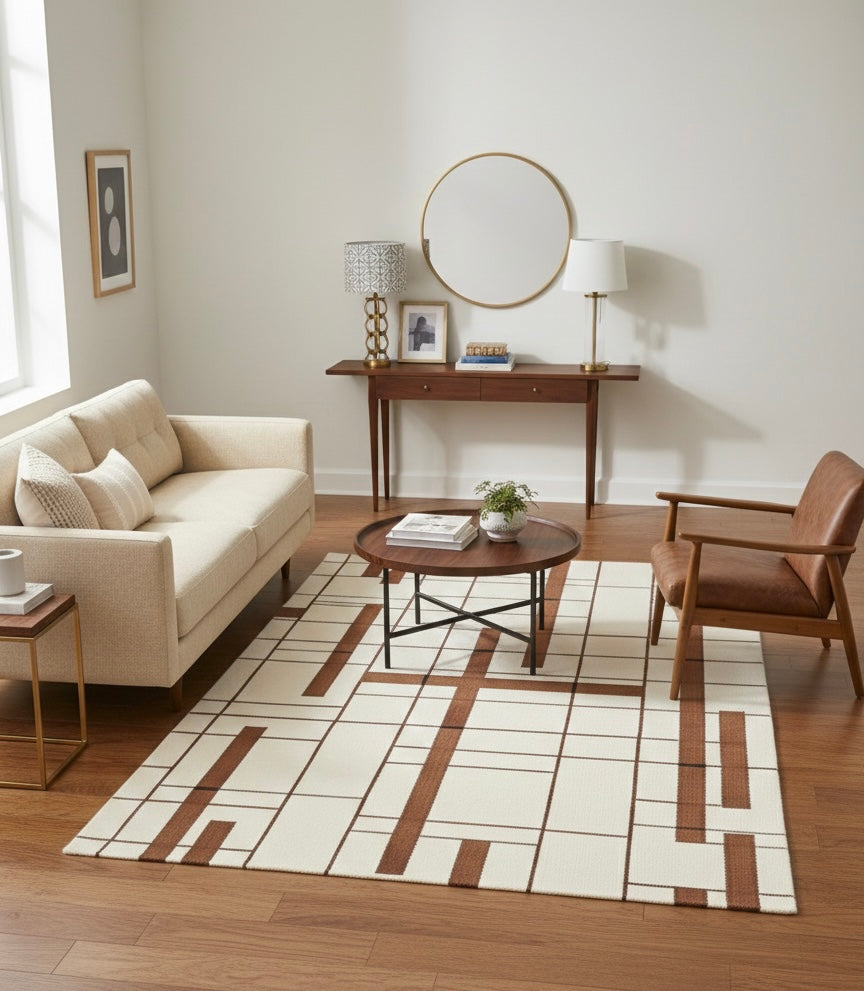 Mondrian in Rust Handtufted Rugs