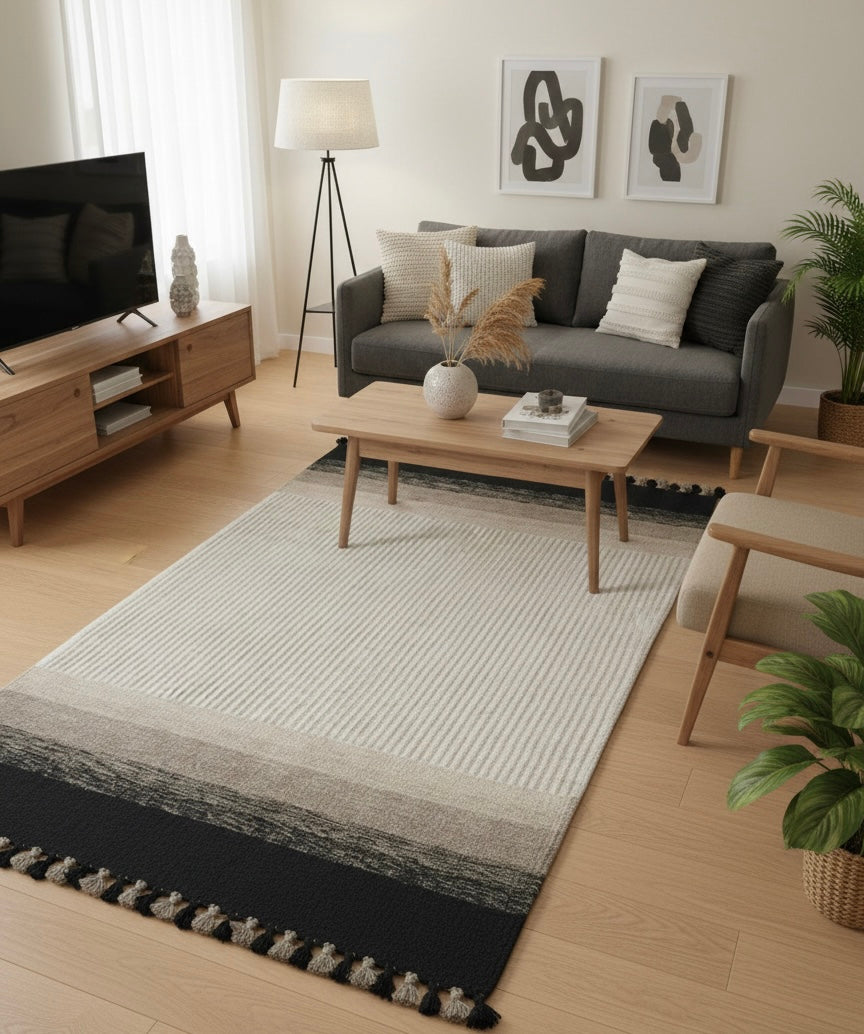 Shadow Stripe Dhurrie Rugs