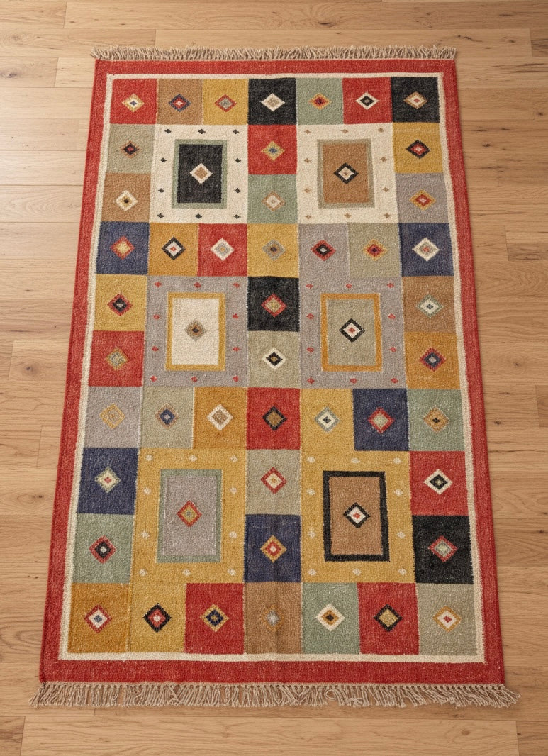 Modern Kilim Block Rug