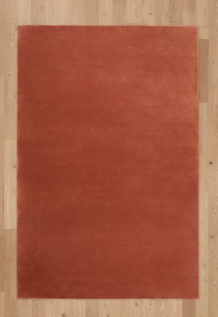 Solid Hand-Tufted Rust Carpet