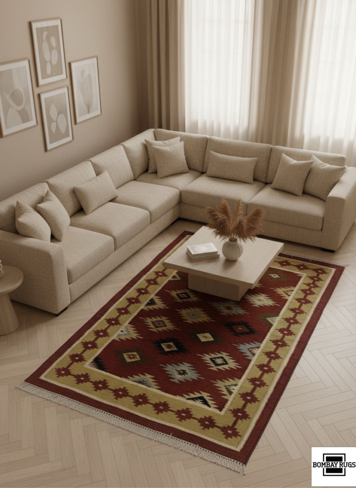 Rustic Nomadic Medallion Kilim Dhurrie