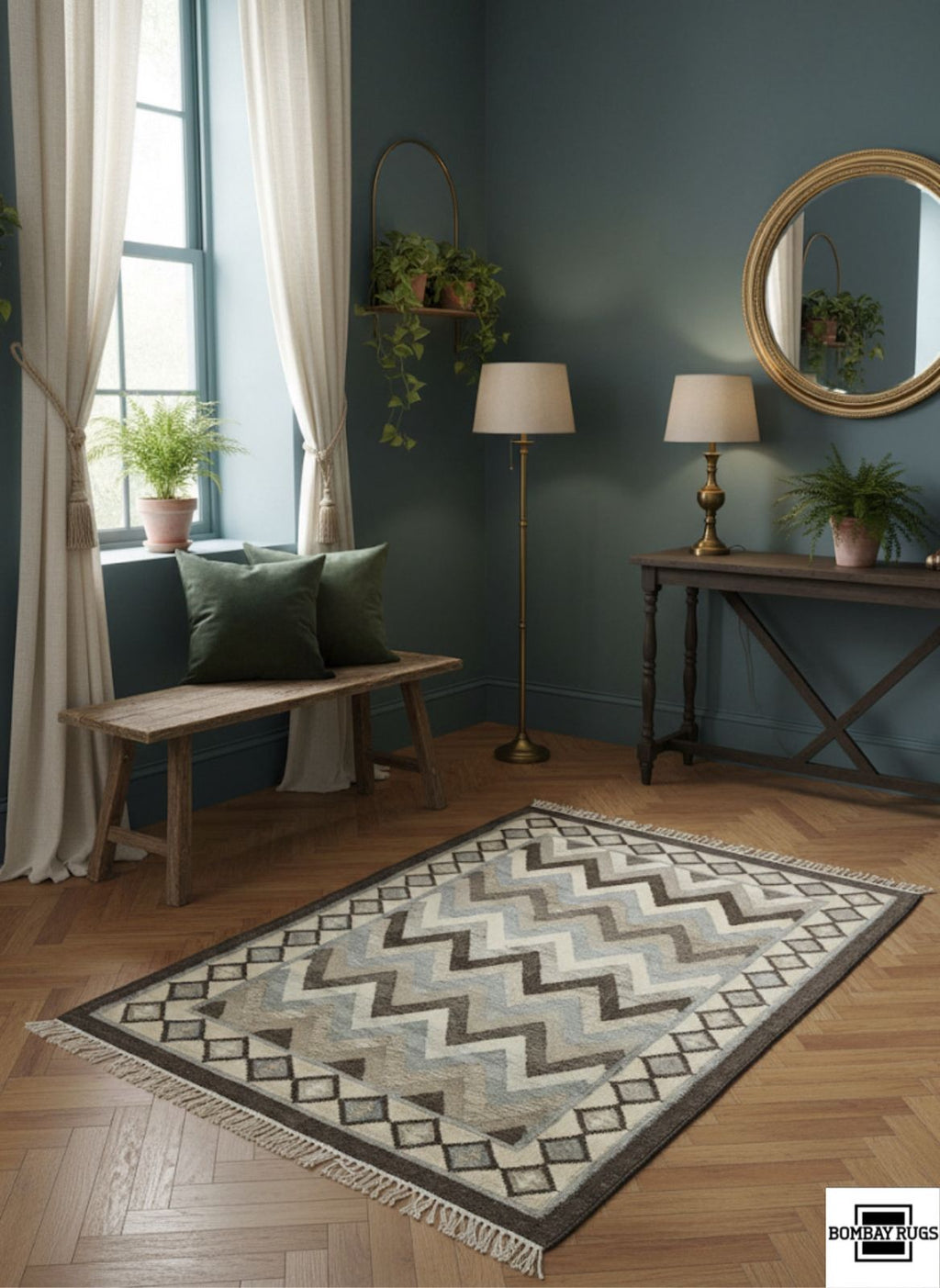 Zigzag Tribal Kilim Rug