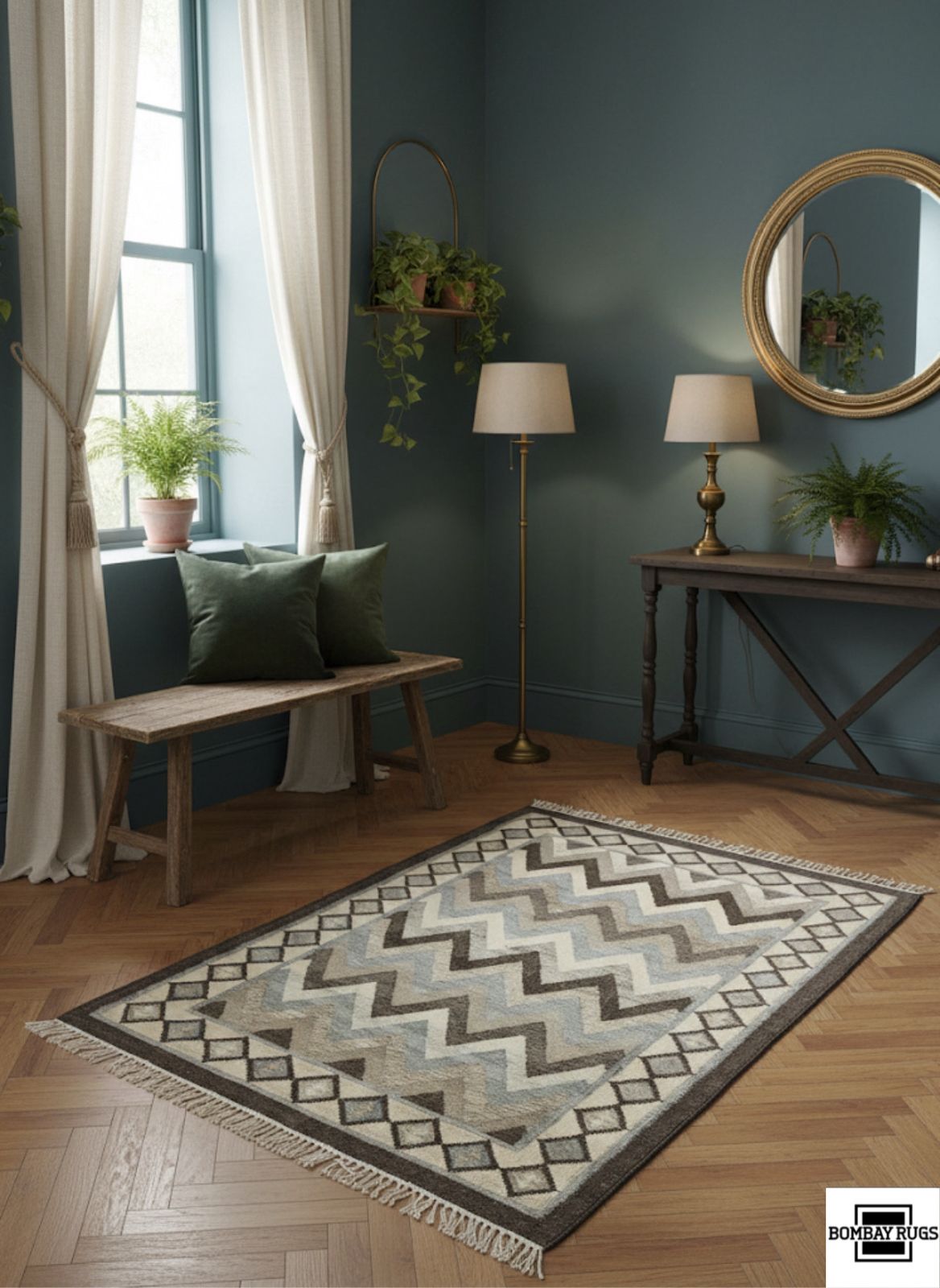 Zigzag Tribal Kilim Rug