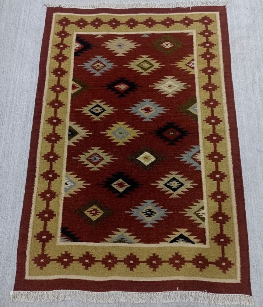 Rustic Nomadic Medallion Kilim Dhurrie