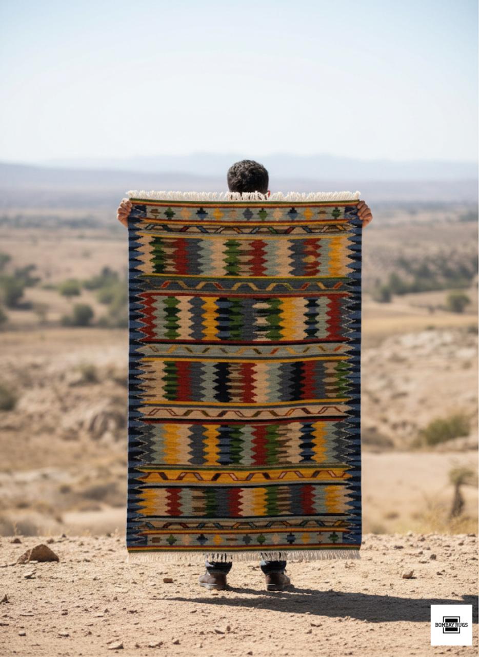 Southwestern Colorburst Kilim Dhurrie