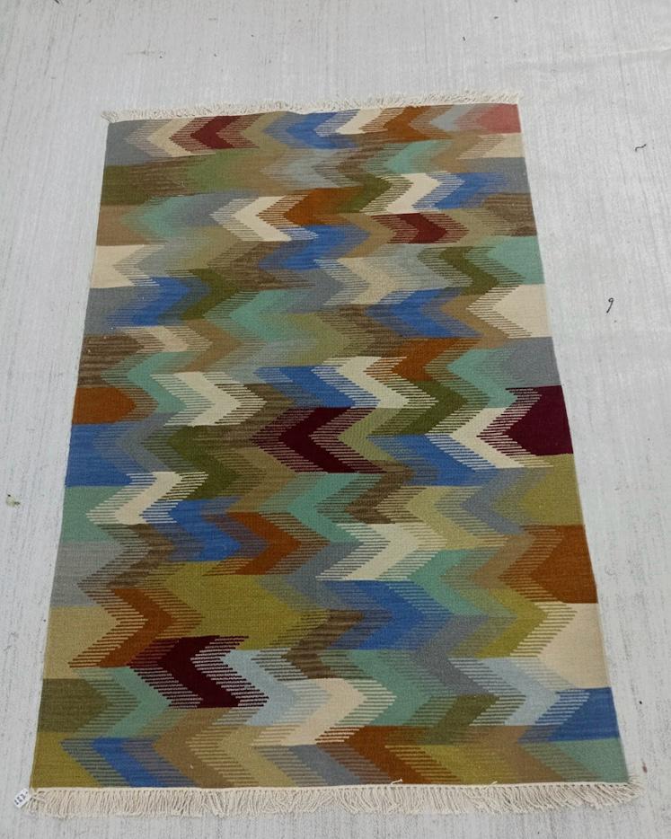 Zigzag Rainbow Kilim Dhurrie