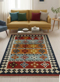 Boho Colorblock Kilim Dhurrie