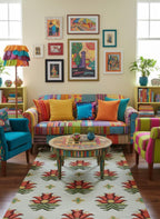 Floral Pop Kilim Dhurrie