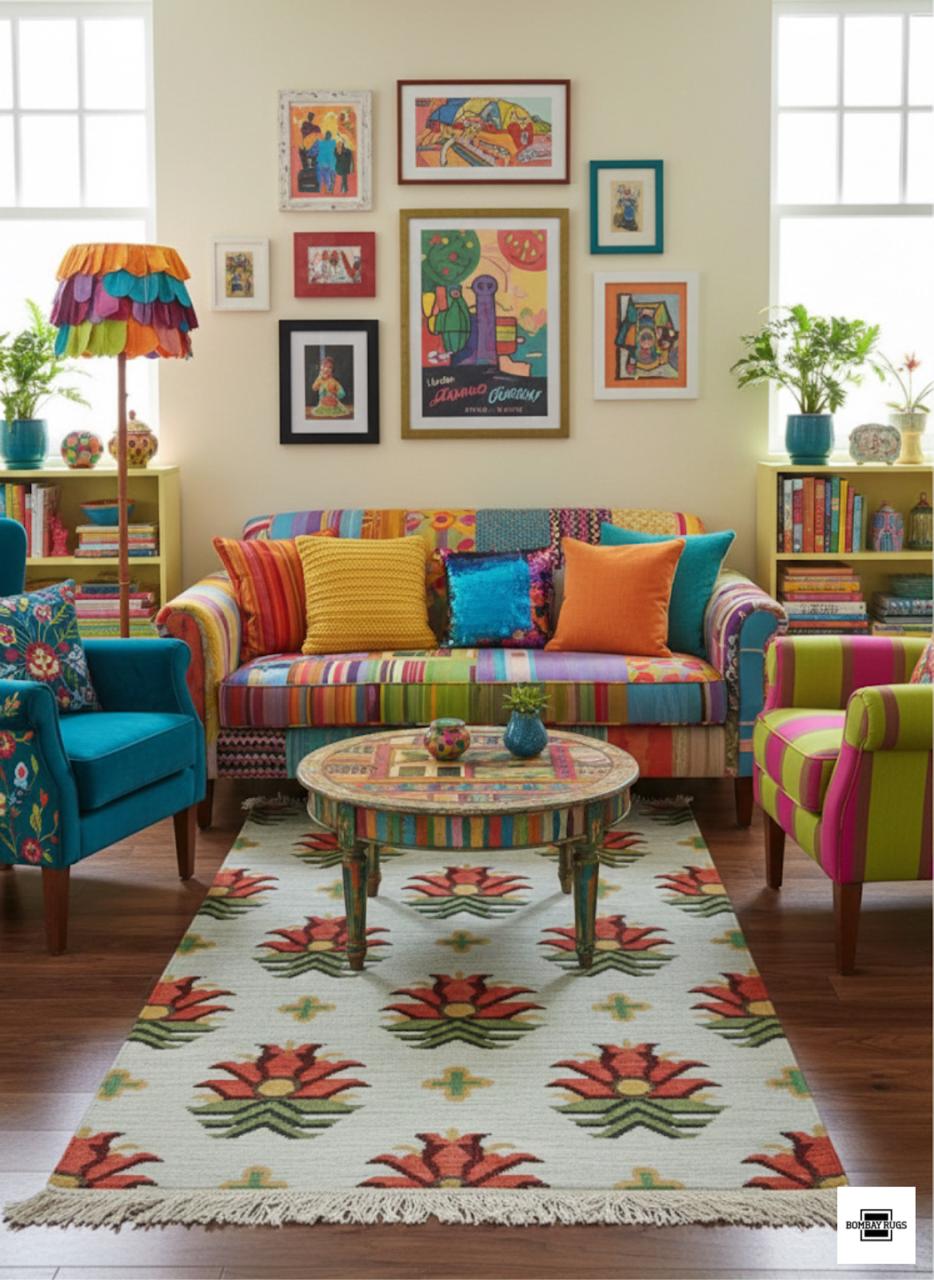 Floral Pop Kilim Dhurrie