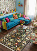 Grey Nomadic Geometric Kilim Dhurrie