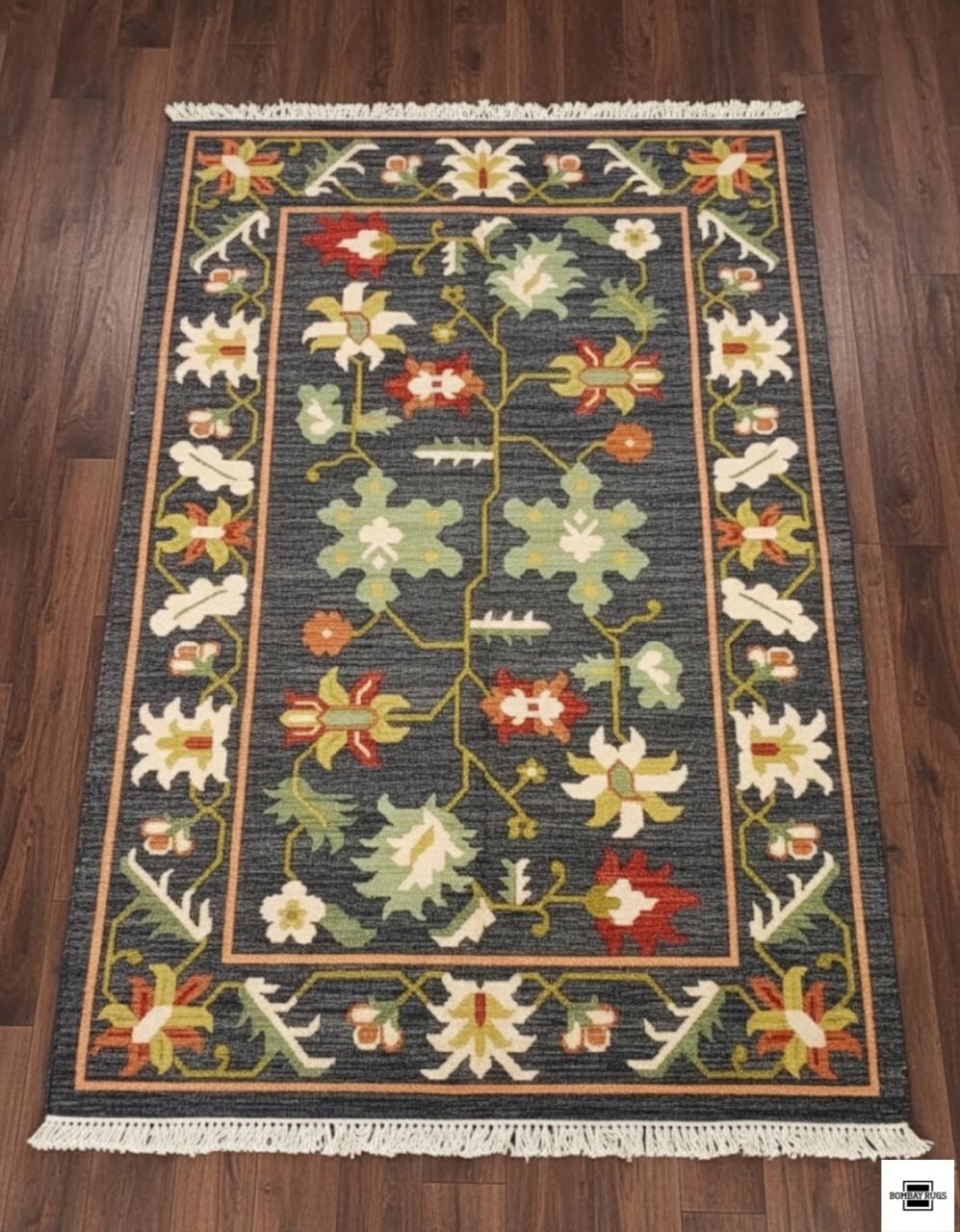 Grey Nomadic Geometric Kilim Dhurrie