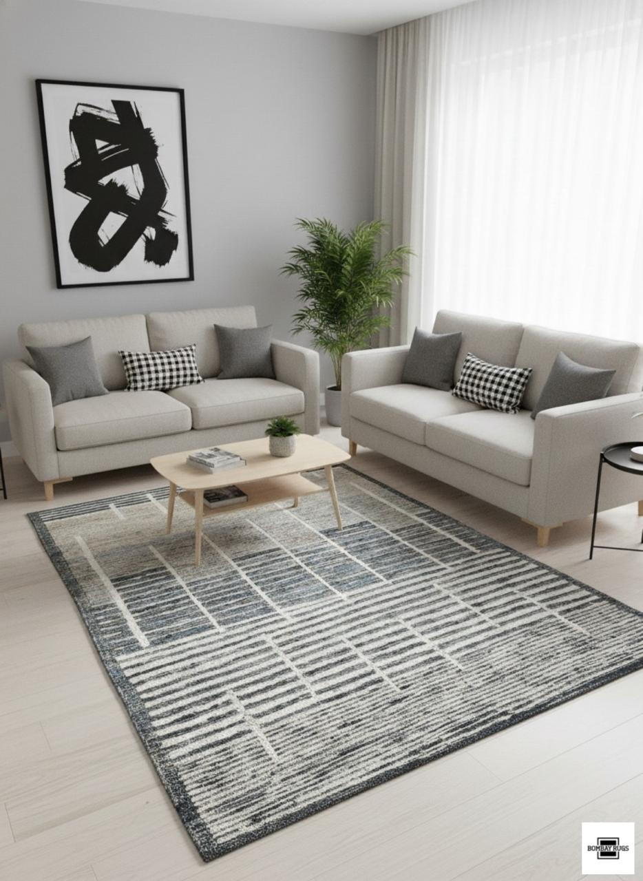 Minimalist Gradient Line Carpet