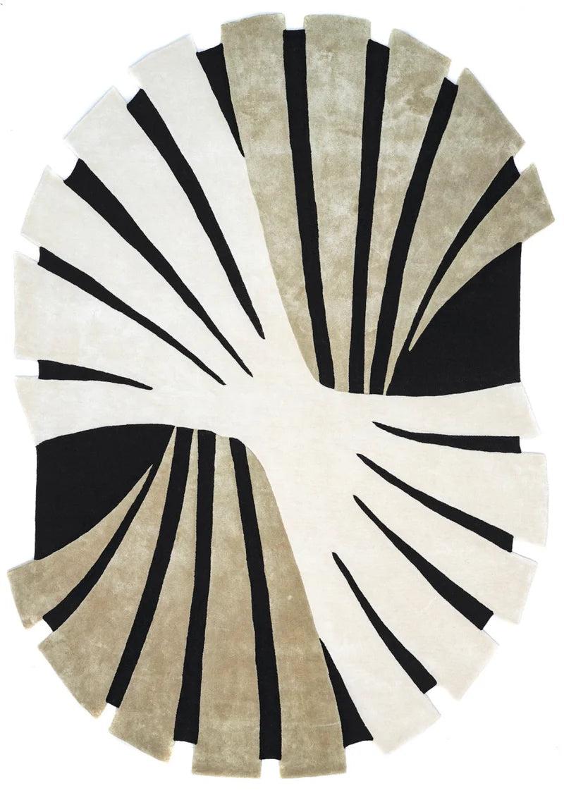 Black & White Spiral Art Rug