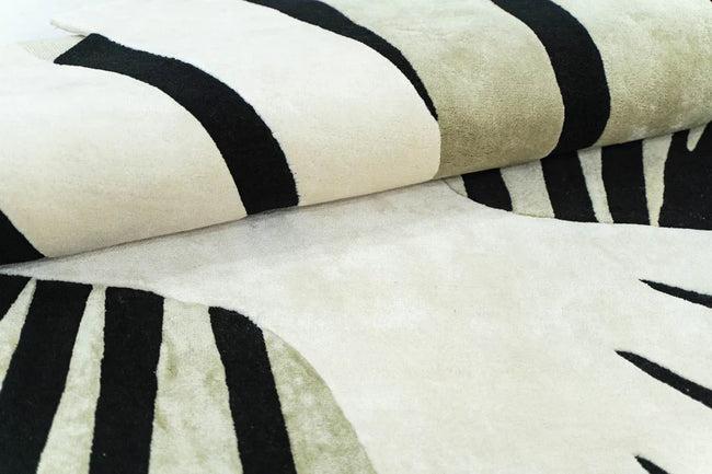 Black & White Spiral Art Rug