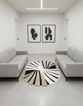 Black & White Spiral Art Rug