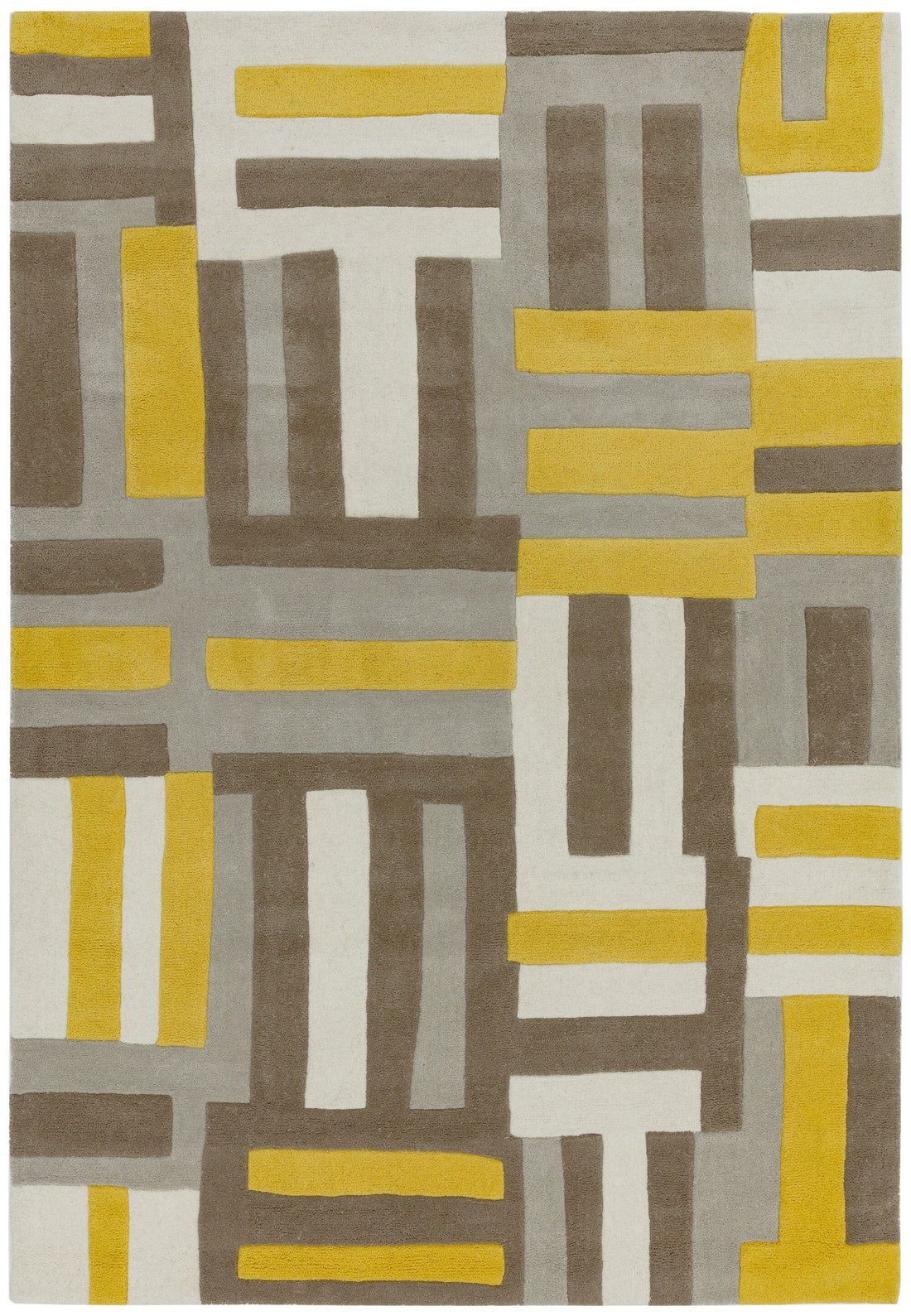 Urban Grid Mustard Rug
