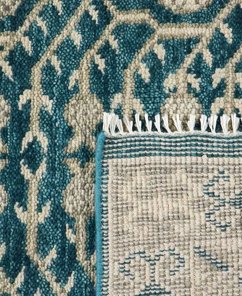 Modern Geometric Clover Motif Handknotted Rugs