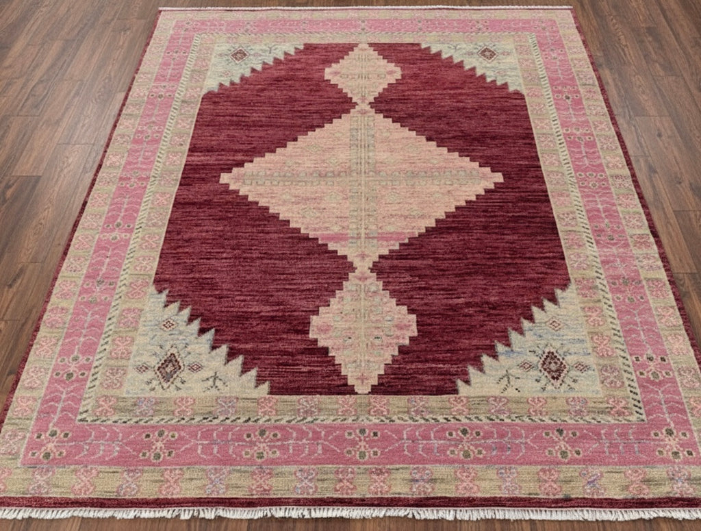 Crimson Geometry Rug