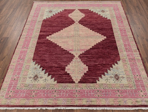 Crimson Geometry Rug