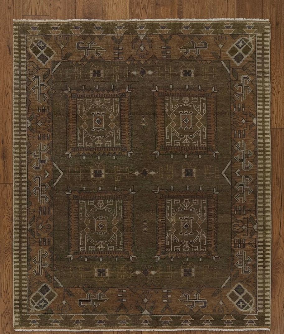 Vintage Brown Tribal  Handknotted Rugs