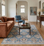 Slate Blue Medallion Handknotted Rugs