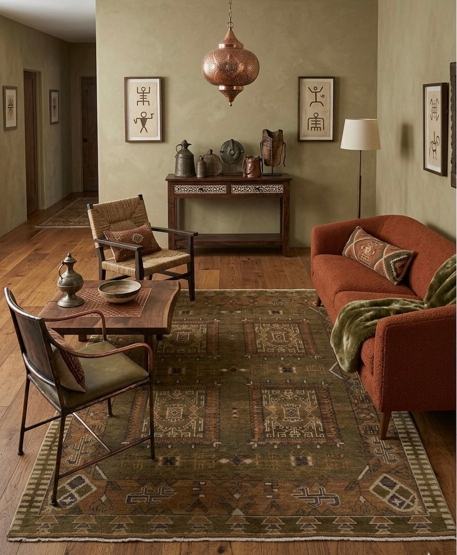 Vintage Brown Tribal  Handknotted Rugs