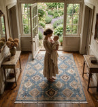 Slate Blue Medallion Handknotted Rugs