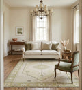Sage & Cream Geometric Medallion Area Rug