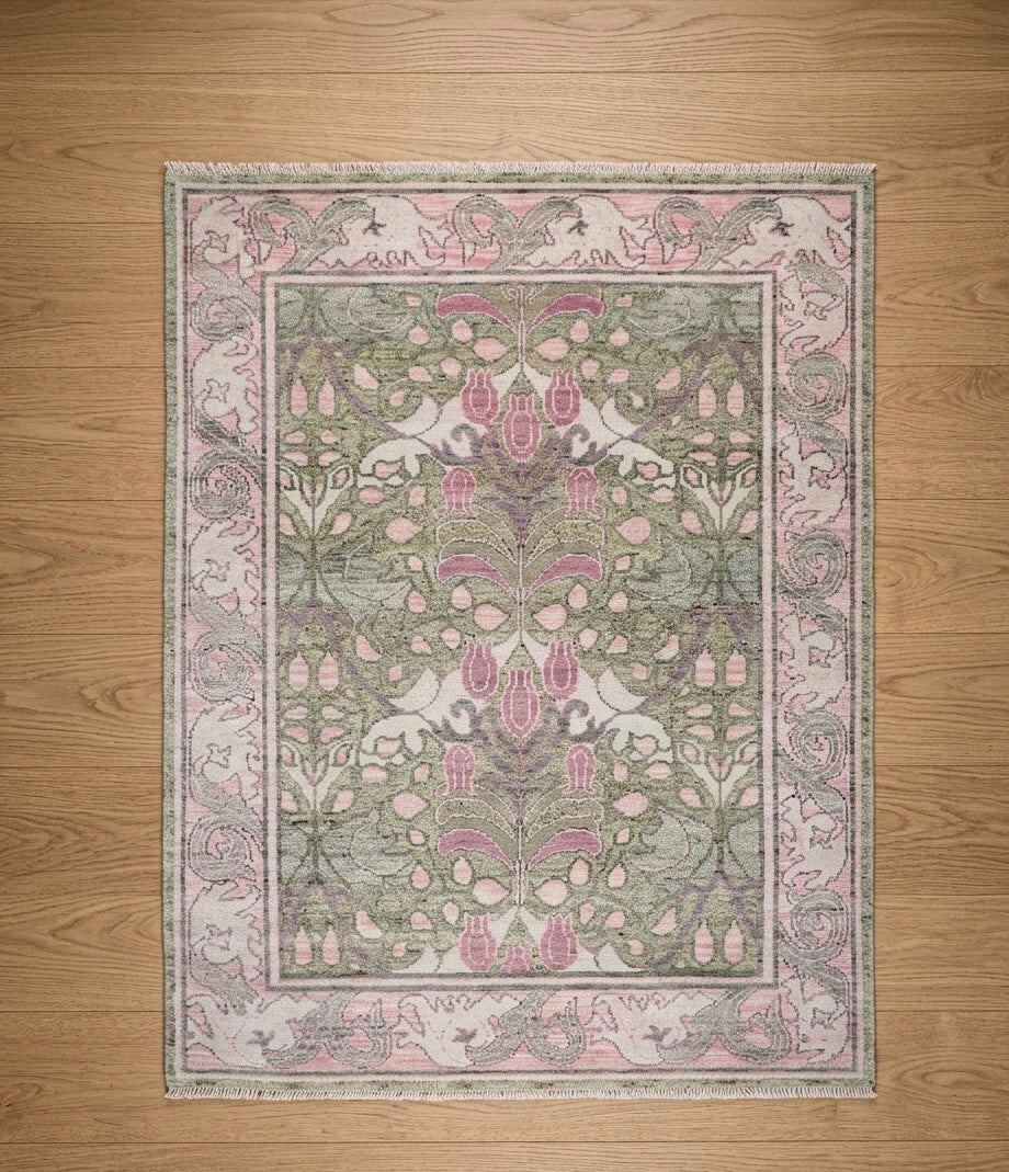 Pink and Green  Tribal Handknotted Rugs
