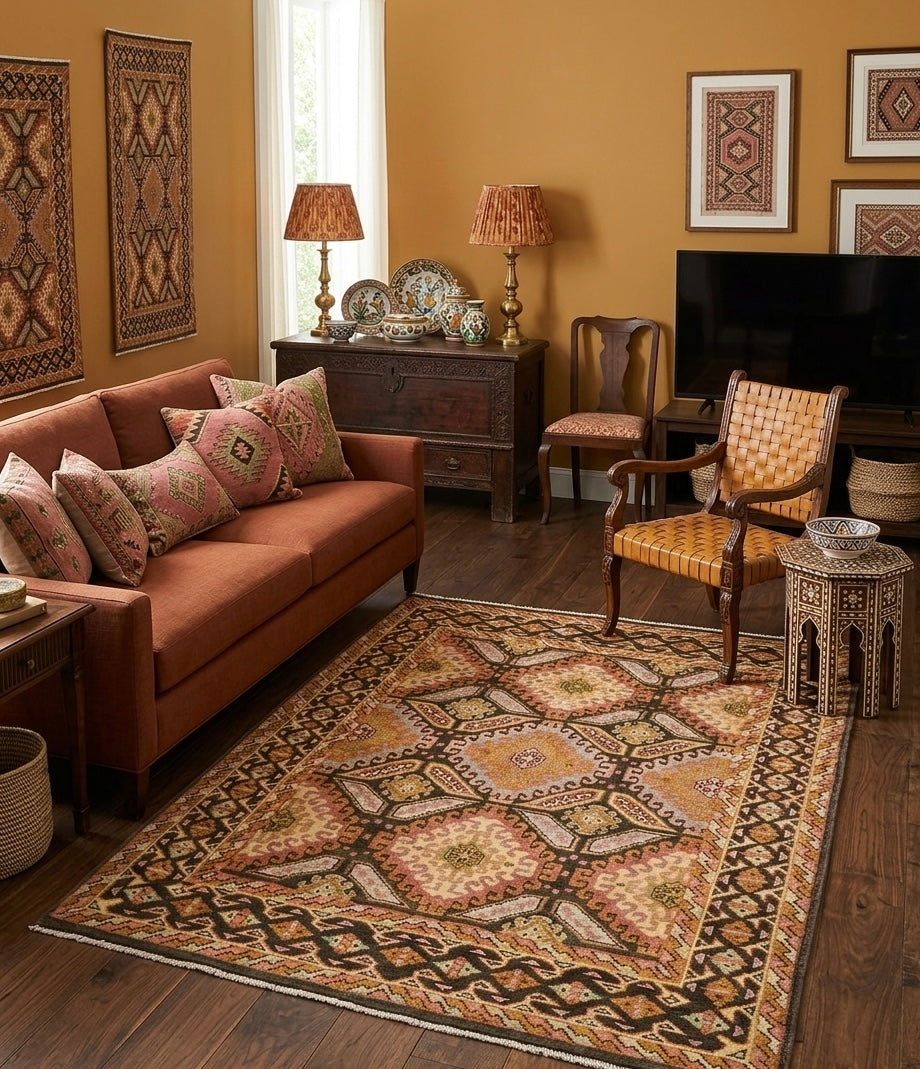Tribal Geometric Handknotted Rugs