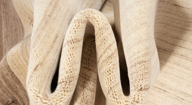 Hand-Knotted Gabbeh Rug - Earthy Sand & Mocha