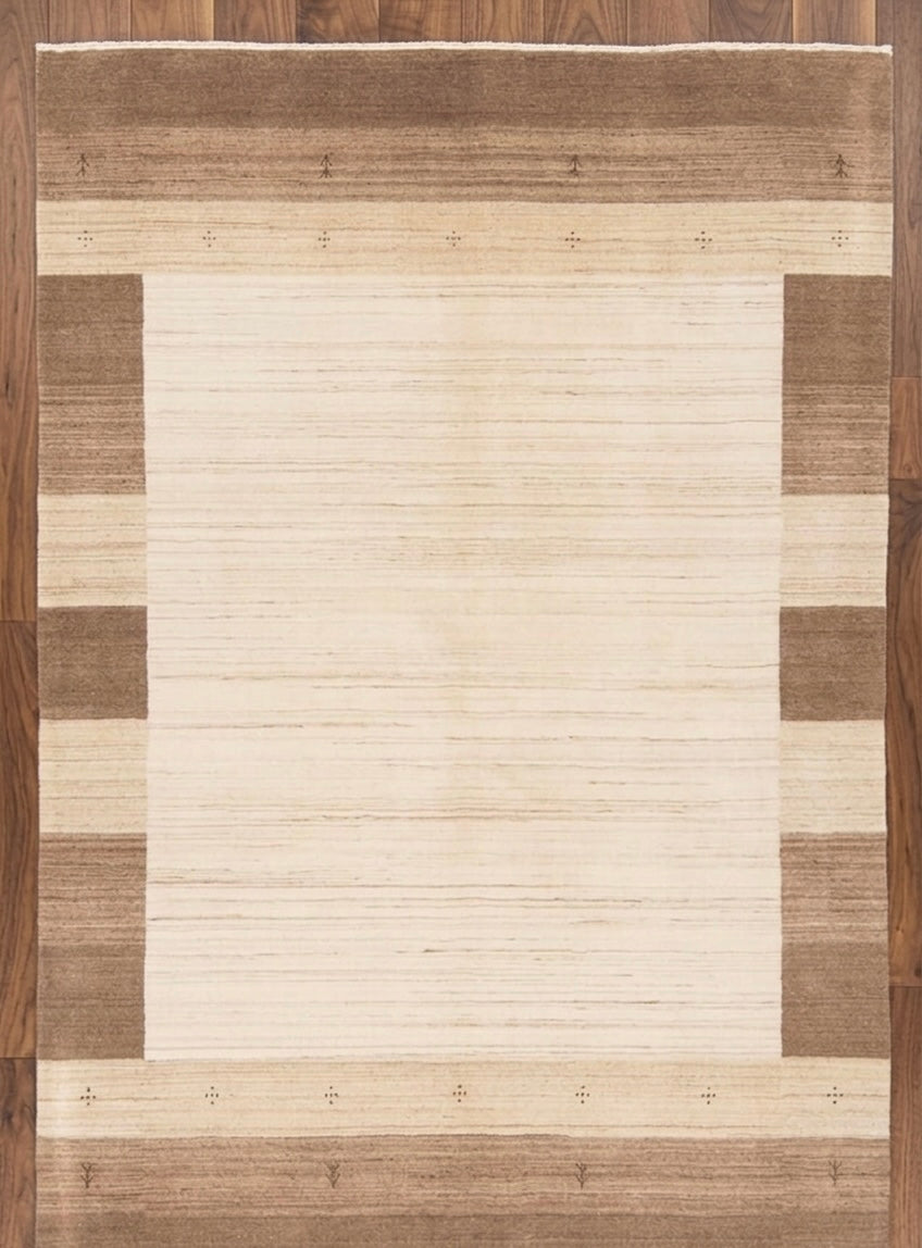 Hand-Knotted Gabbeh Rug - Earthy Sand & Mocha