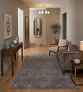 Hand-Knotted Charcoal Grey Modern Gabbeh Wool Rug