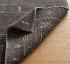 Hand-Knotted Charcoal Grey Modern Gabbeh Wool Rug