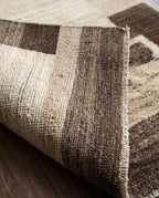Modern Earth-Tone Gabbeh Rug in Walnut