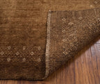 Modern Hand-Knotted Gabbeh Rug with Diamond Border