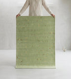 Sage Green Hand-Knotted Gabbeh Rug with Minimalist Tribal Motifs