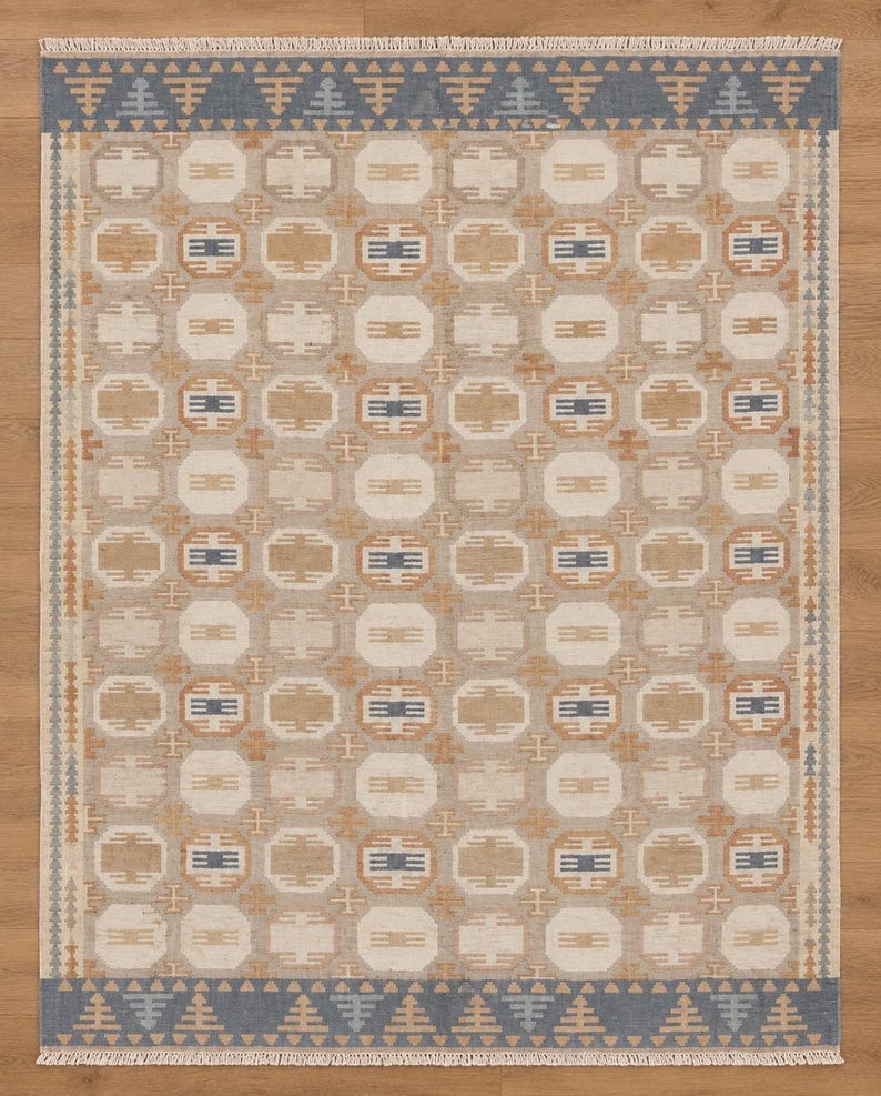 Orange & Cream Traditional Floral Handknotted Rugs