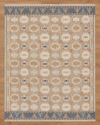 Orange & Cream Traditional Floral Handknotted Rugs