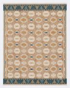 Orange & Cream Traditional Floral Handknotted Rugs
